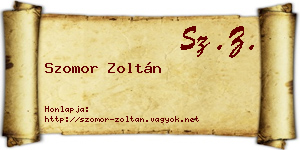 Szomor Zoltán névjegykártya